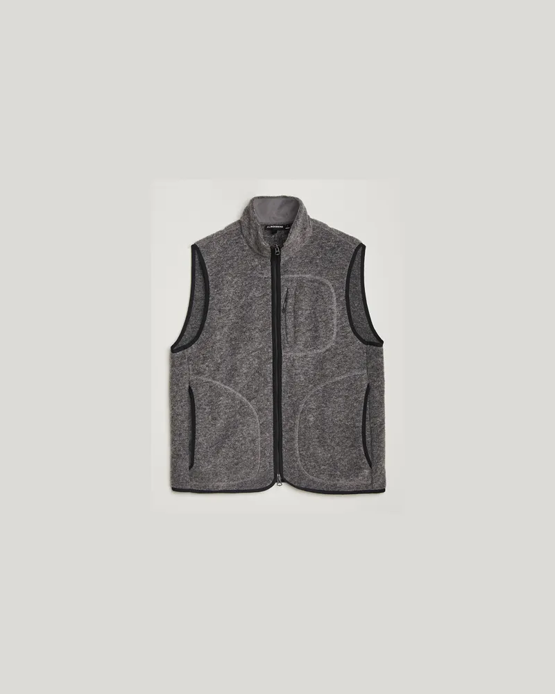 J.Lindeberg Duncan Woll Fleece Vest Light Grey Melange Grau