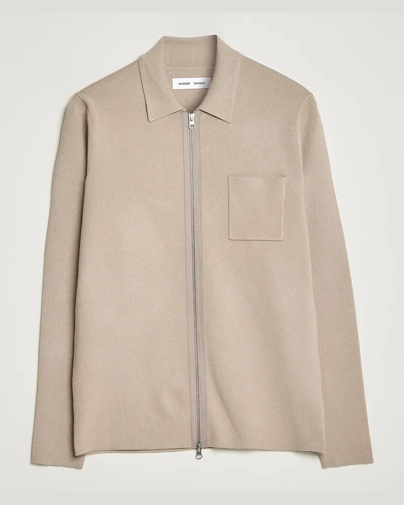 Samsøe & Samsøe Guna Full Zip Pure Cashmere Beige