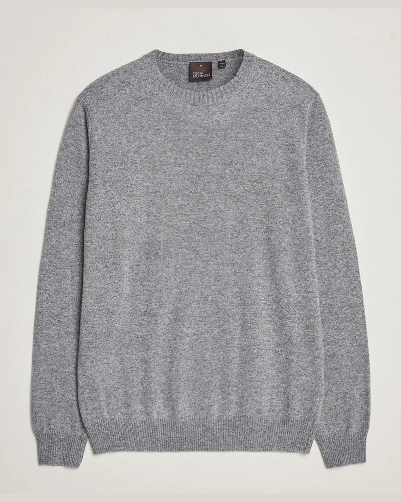 Oscar Jacobson Valter Wool/Cashmere Round Neck Light Grey Grau