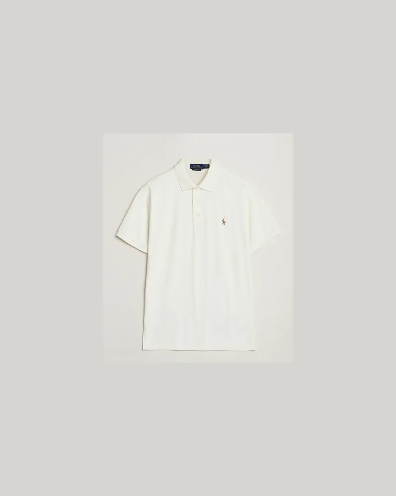 Ralph Lauren Luxury Pima Cotton Polo Pale Cream Weiß