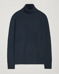 J.Lindeberg Olivero Structure Baumwoll Turtleneck Navy Blau