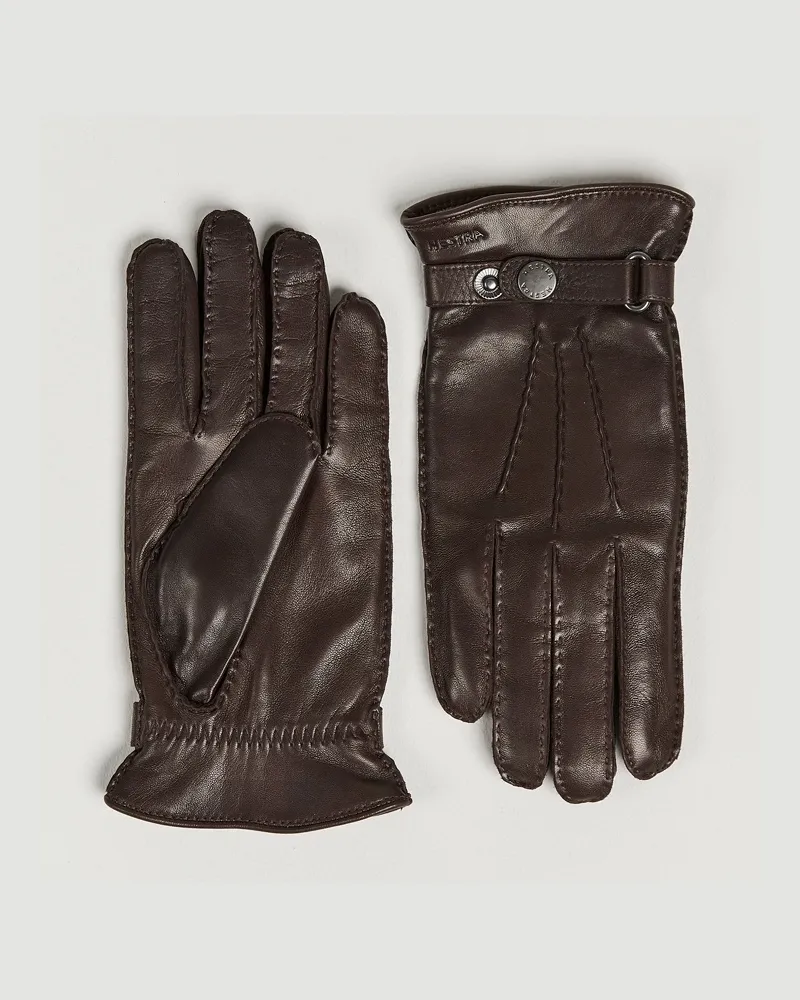 Hestra Jake Wool Lined Buckle Glove Espresso Braun