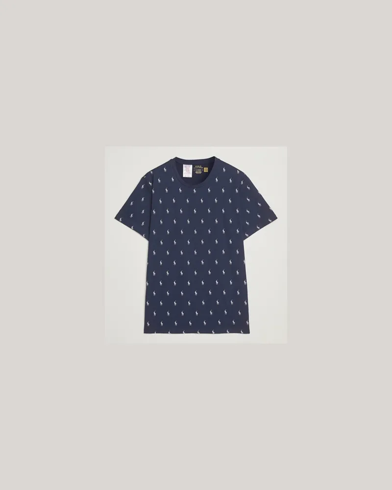 Ralph Lauren All over Player Sleeping Tee Cruise Navy Blau