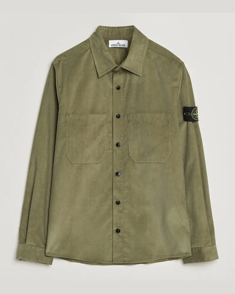 Stone Island Micro Cord Overshirt Miltary Green Grün