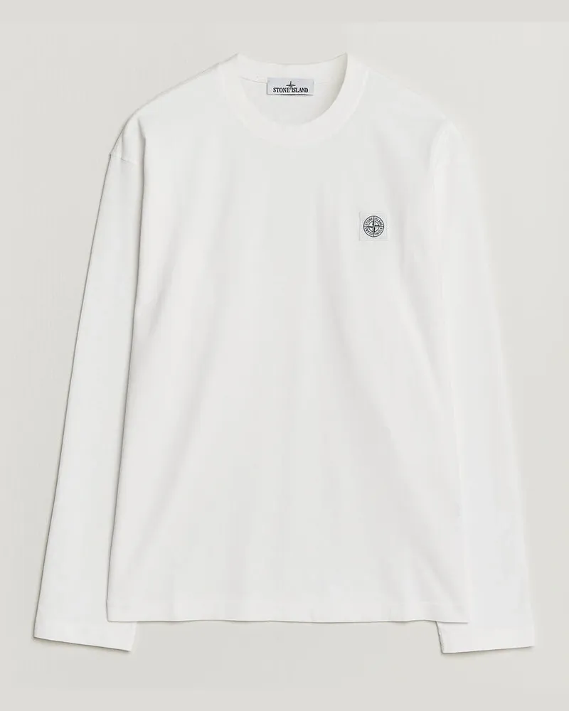 Stone Island Organic Cotton Jersey Long Sleeve T-Shirt White Weiß