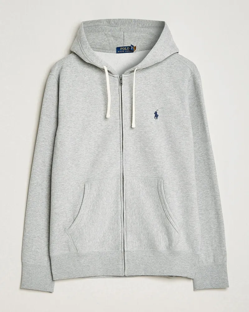 Ralph Lauren Fleece Full Zip Hoodie Andover Heather Grau