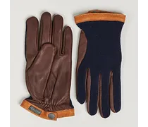 Deerskin Woll Tricot Glove Blue/Brown