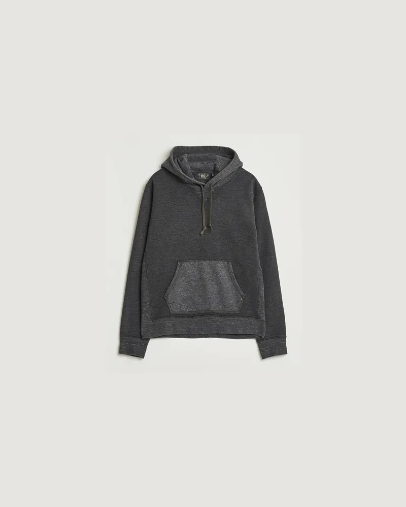 RRL Two Tone Hooded Sweatshirt Charcoal Grau