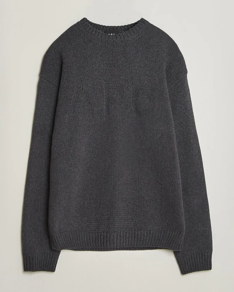 A.P.C. George Wool Knitted Sweater Anthracite Melange Grau