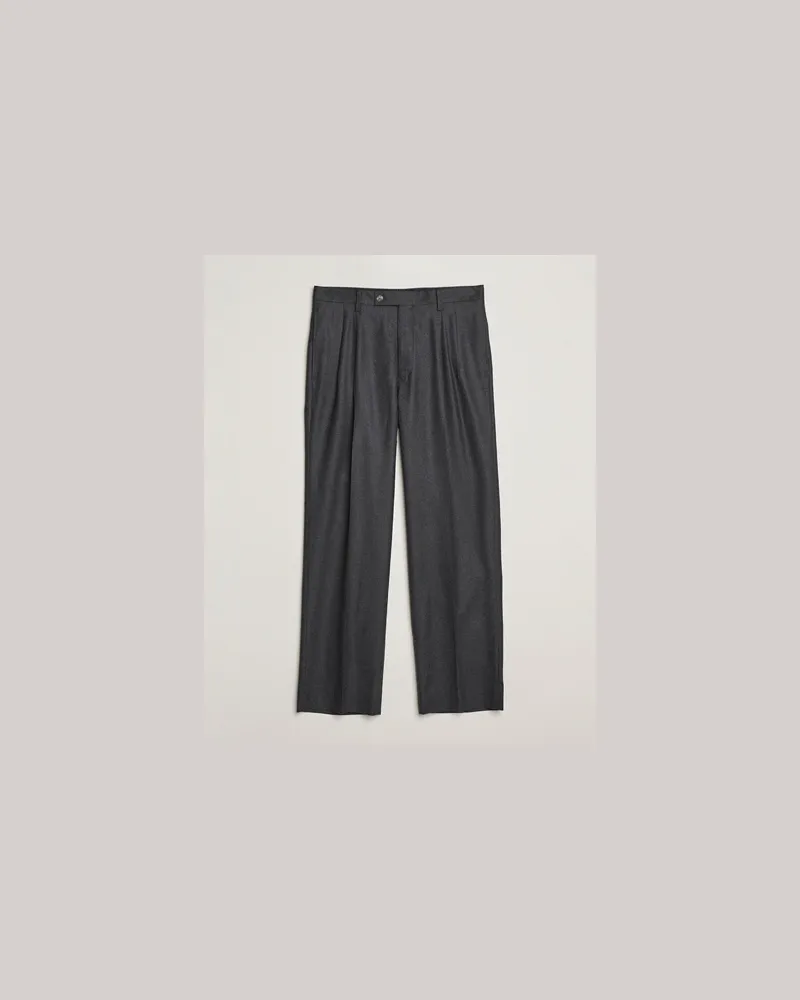AURALEE Superlight Flannel Slacks Charcoal Grau