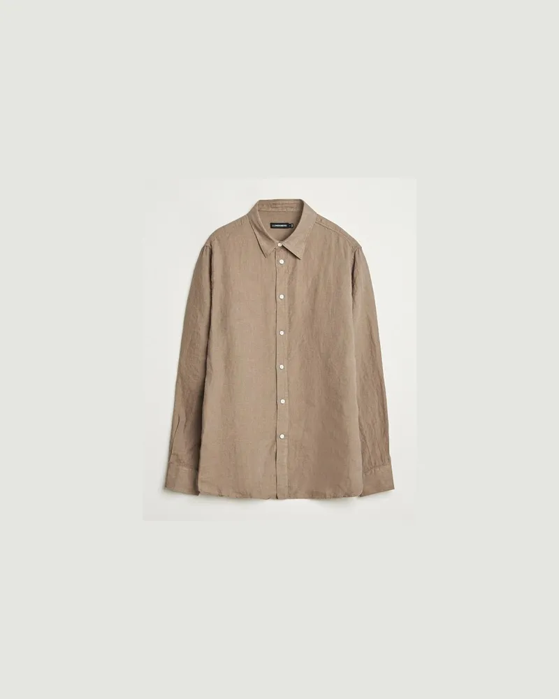 J.Lindeberg Linen Melange Shirt Nutmeg Braun