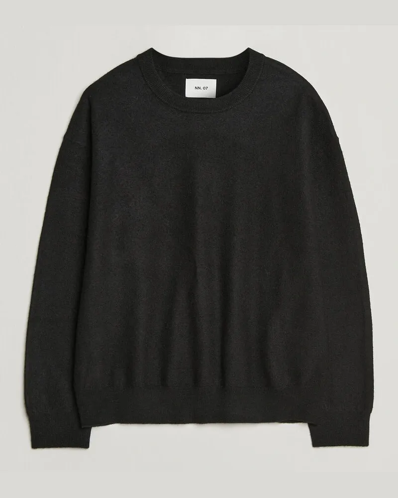 NN 07 Jasper Soft Boiled Wool Sweater Black Schwarz