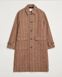 LES DEUX Maximilian Herringbone Coat Coffe Brown Braun