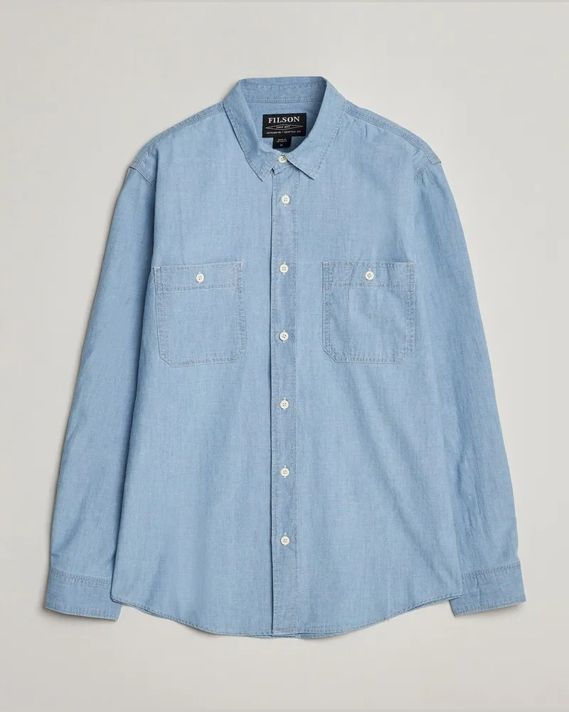 Filson Chambray CPO Shirt Light Indigo Blau