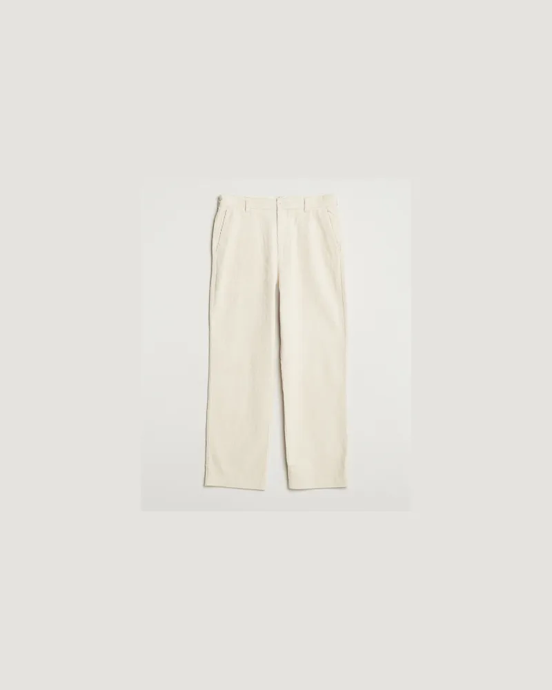 NN 07 Paw Relaxed Fit Corduroy Trousers Ivory Weiß