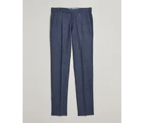 Gentleman Fit Woll/Silk Trousers Navy