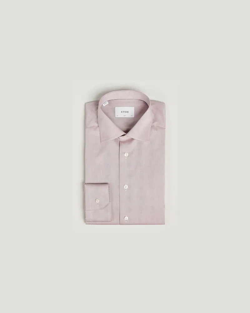 Eton Slim Fit Signature Twill Shirt Brown Rosa