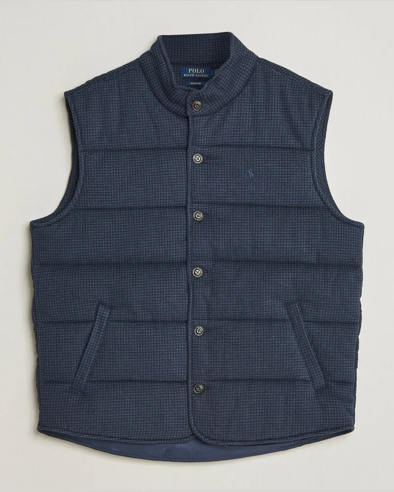 Ralph Lauren Double Knitted Jaquard Vest Navy Blau