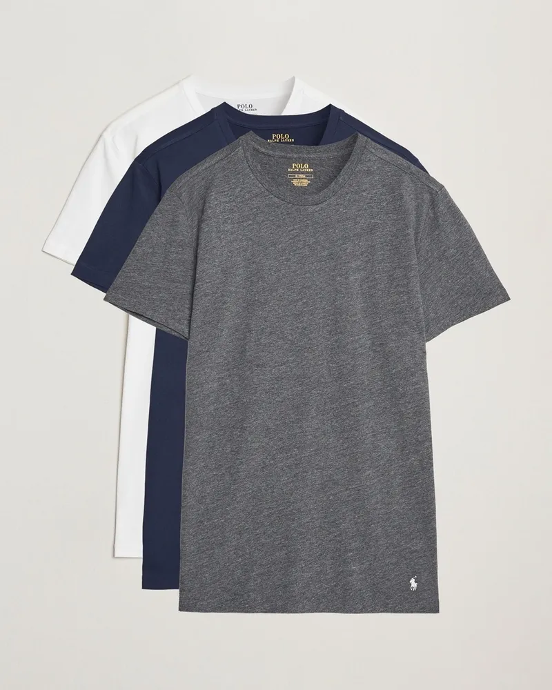 Ralph Lauren 3-Pack Crew Neck T-Shirt Navy/Grey/White Weiß