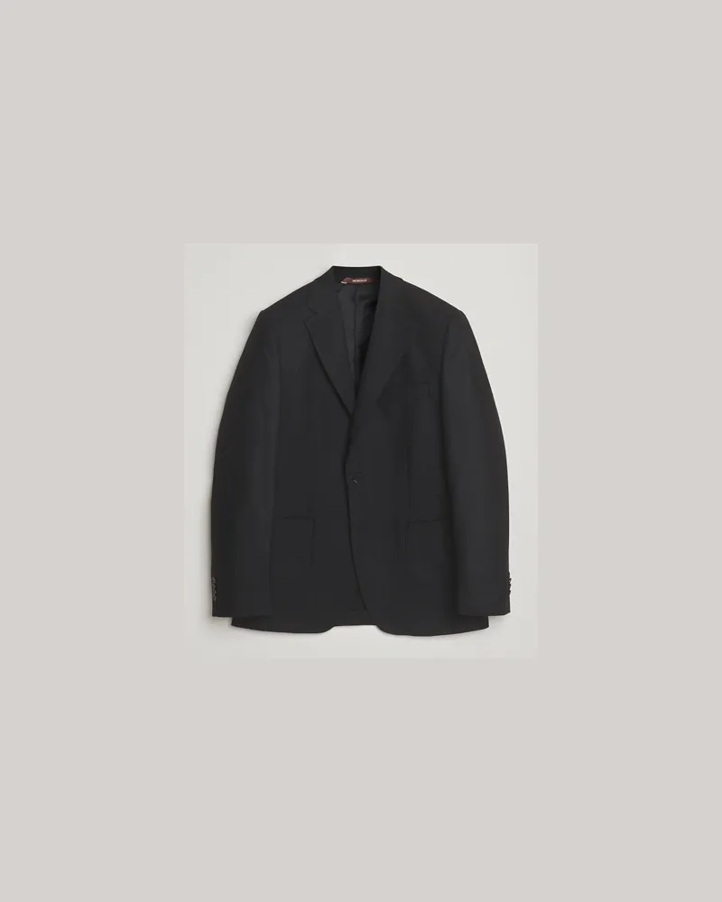 Morris Flannel Wool Blazer Black Schwarz