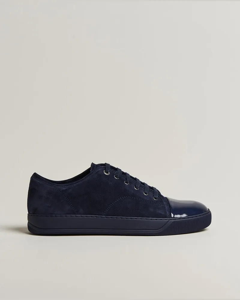 Lanvin DBB1 Patent Cap Toe Sneakers Navy/Navy Blau