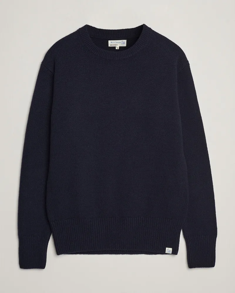 Merz b. Schwanen Merino/Cashmere Knitted Sweater Dark Navy Blau