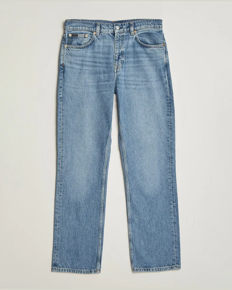 Gant Straight Fit Jeans Mid Blue Broken In Blau