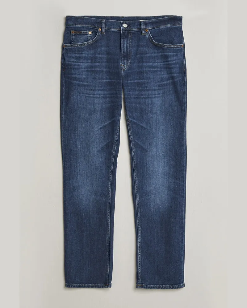 Gant Regular Fit Jeans Mid Blue Worn In Blau