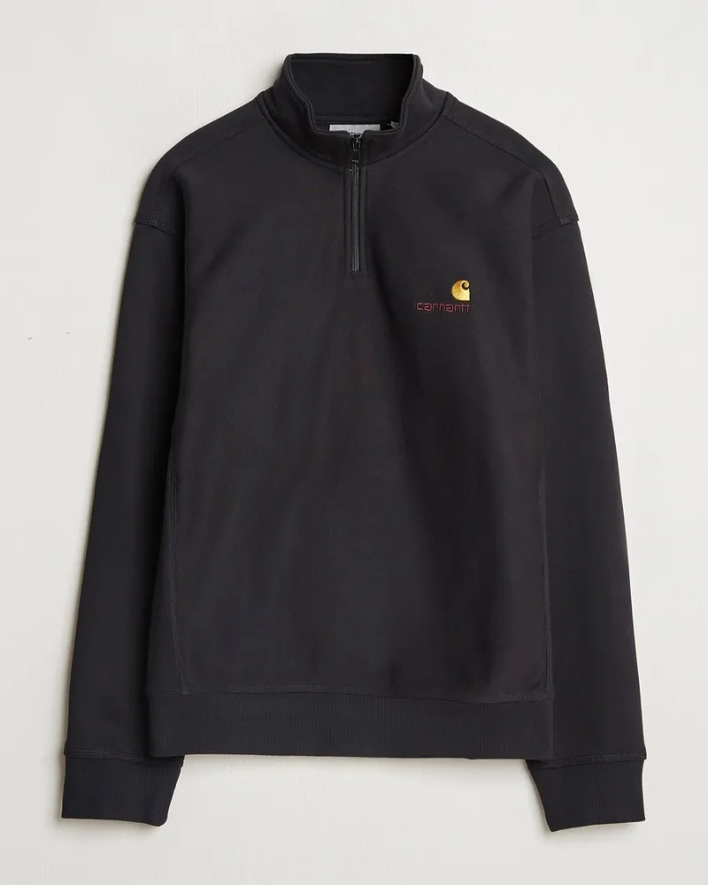 Carhartt WIP American Script Half Zip Sweatshirt Black Schwarz