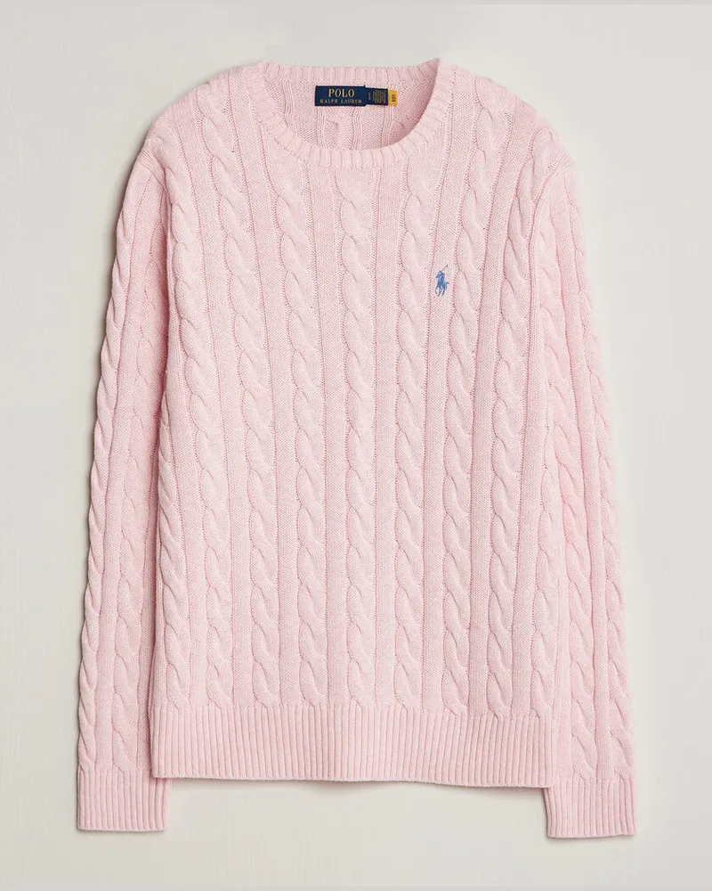 Ralph Lauren Cotton Cable Pullover Ballet Pink Heather Rosa