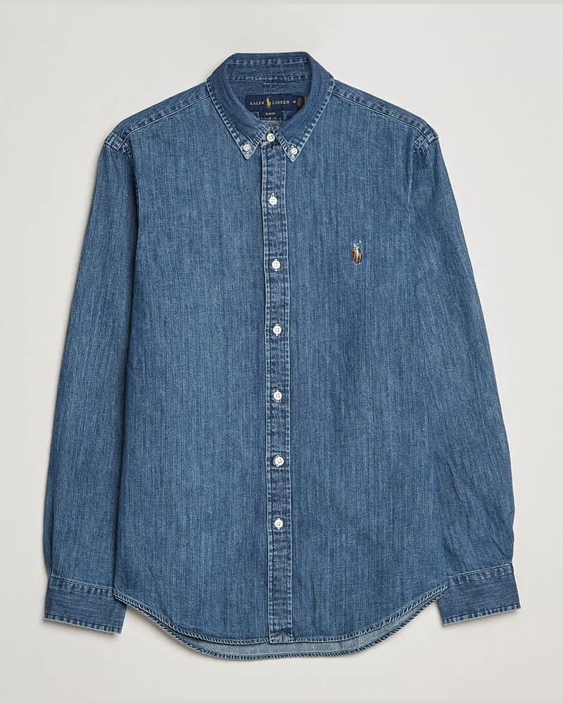Ralph Lauren Slim Fit Shirt Denim Dark Wash Blau