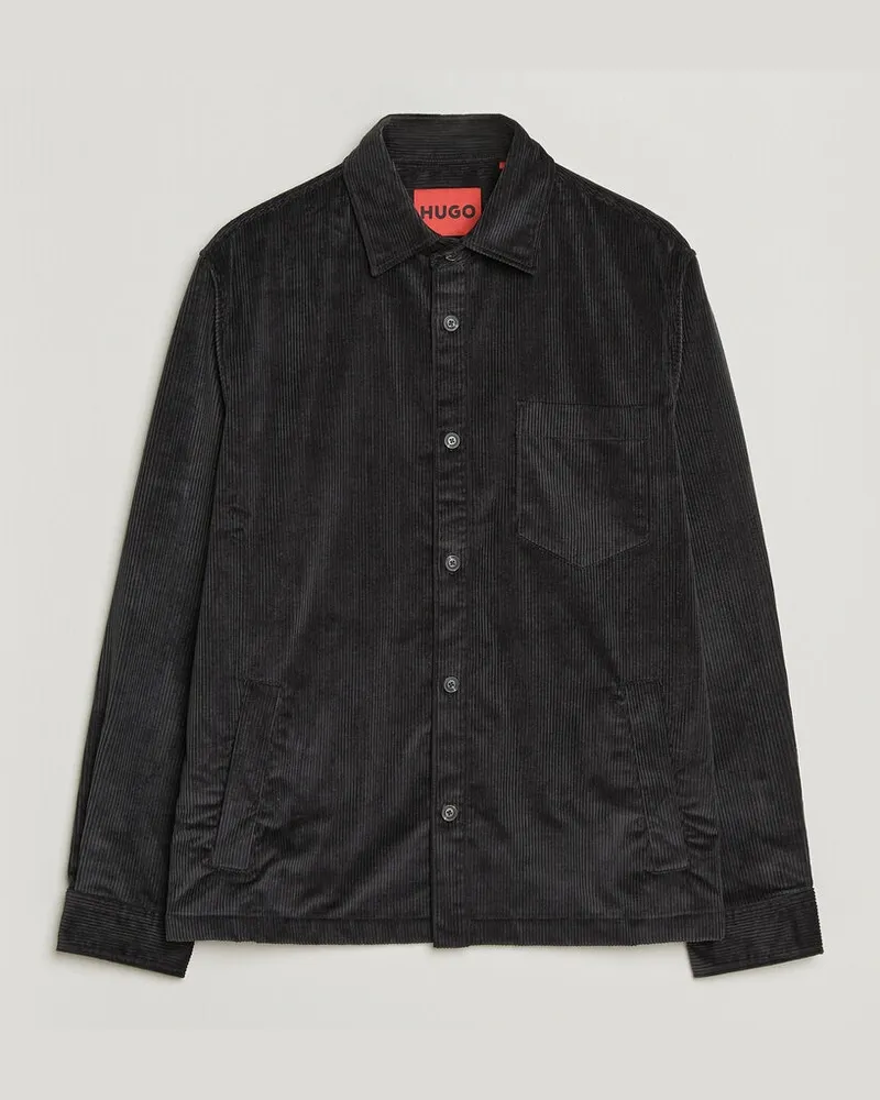 HUGO BOSS Ecord Corduroy Overshirt Black Schwarz