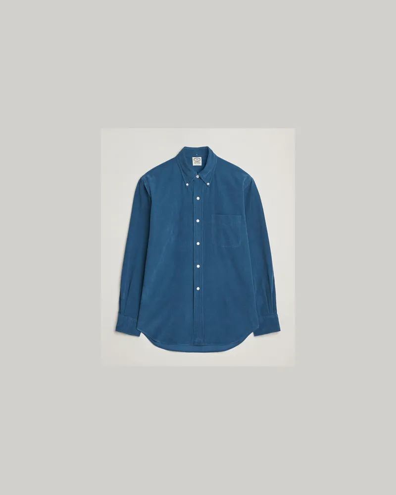 Kamakura Shirts Kamakura Shirts Vintage Ivy Needle Cord Shirt Smoke Bl Blau