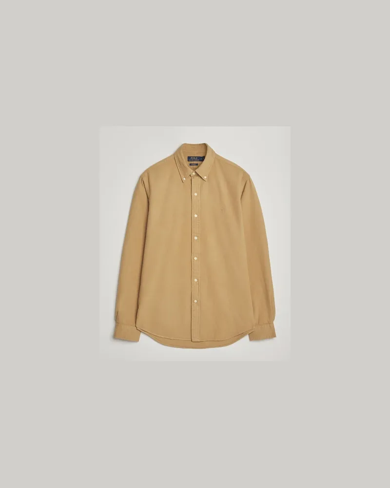 Ralph Lauren Custom Fit Brushed Flannel Shirt RL Khaki Beige