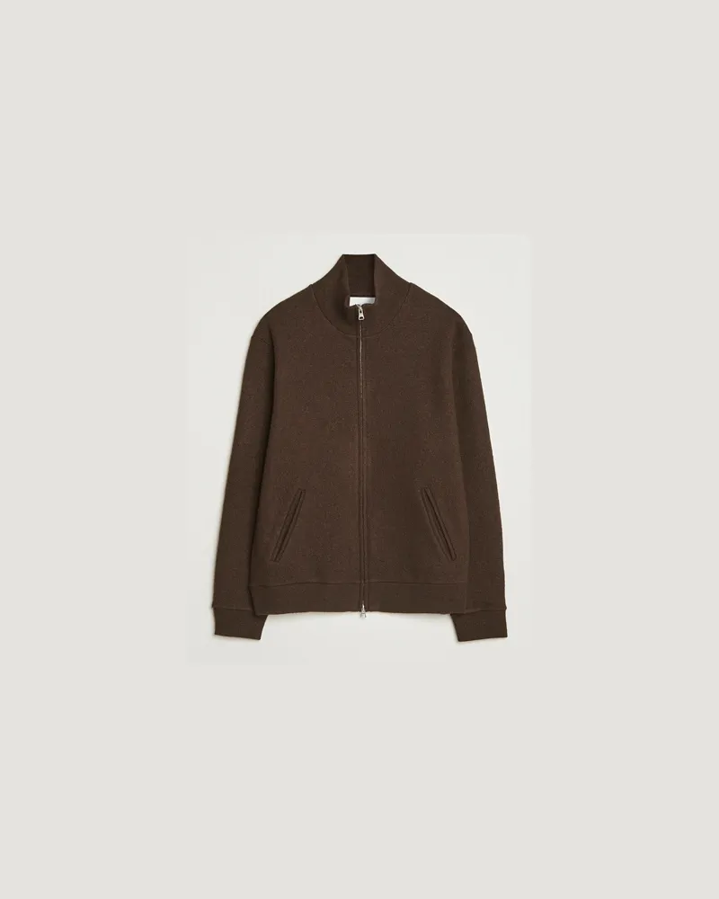 NN 07 Boiled Wool Full Zip Demitasse Brown Braun