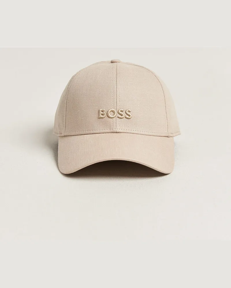 HUGO BOSS Zed Linen Cap Open Beige Beige