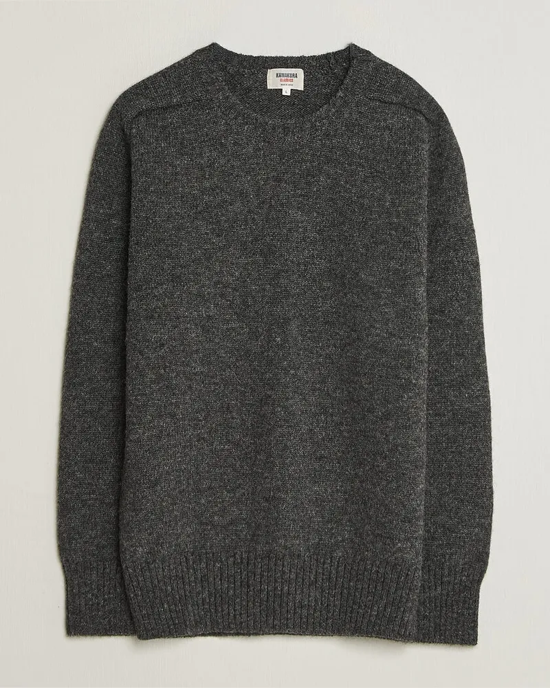 Kamakura Shirts 5 Gauge Shetland Sweater Gray Grau