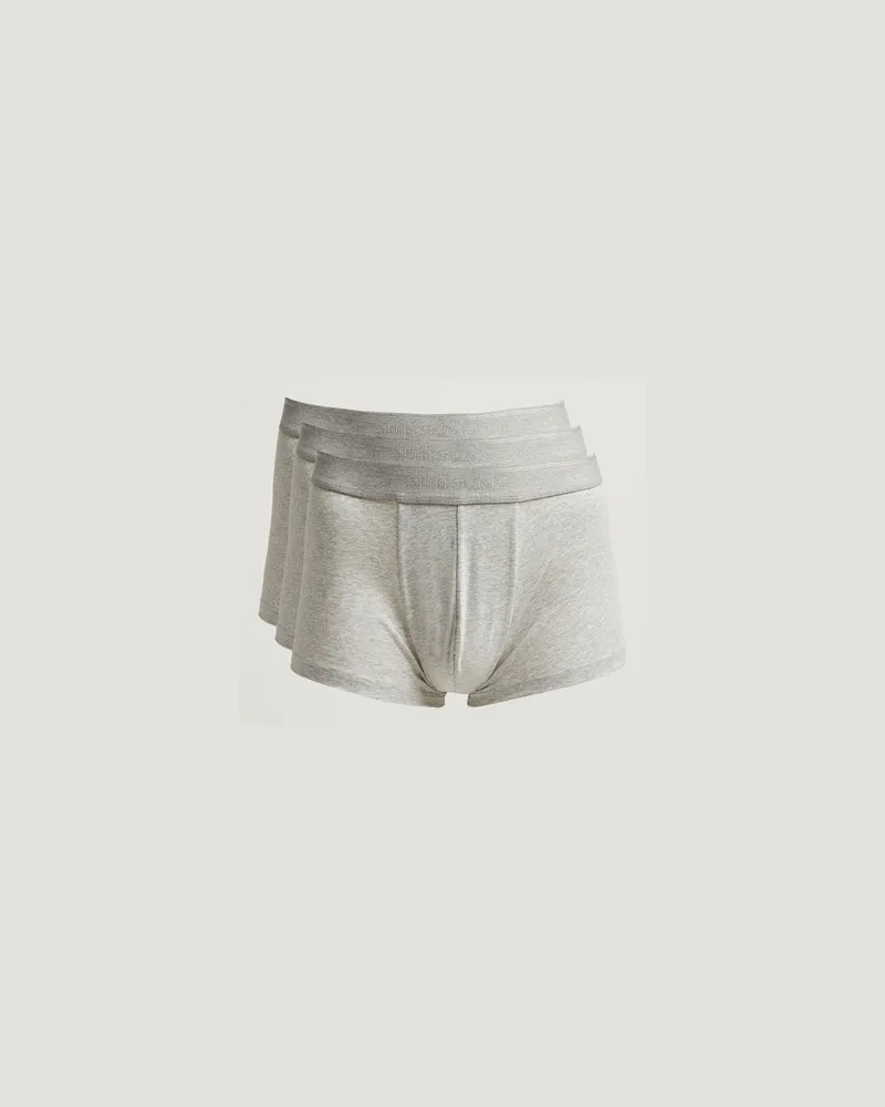 Sunspel 3-Pack Cotton Stretch Trunk Grey Grau