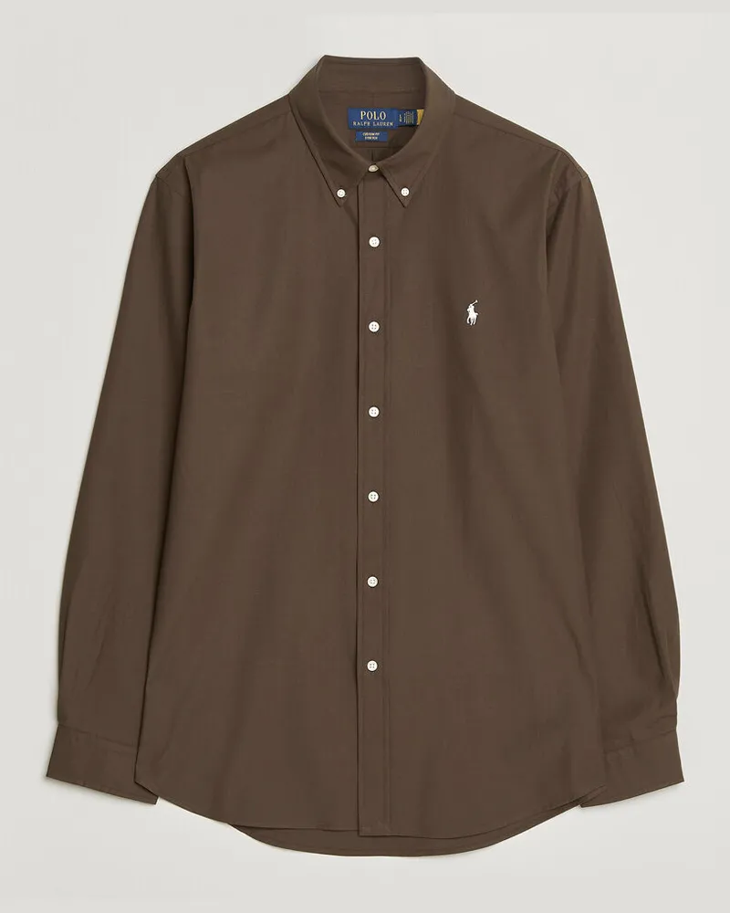 Ralph Lauren Custom Fit Poplin Shirt Nutmeg Brown Braun