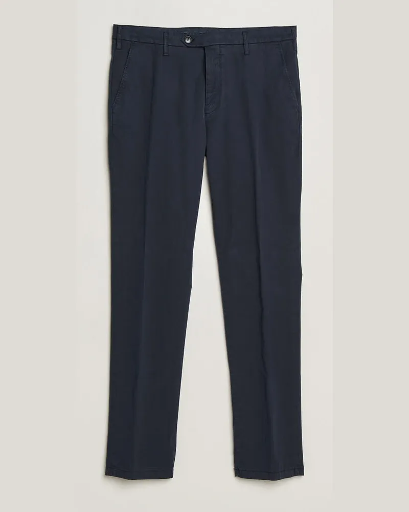 Canali Regular Fit Cotton/Stretch Chinos Navy Blau