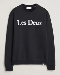 LES DEUX Charles Logo Sweatshirt Black Schwarz