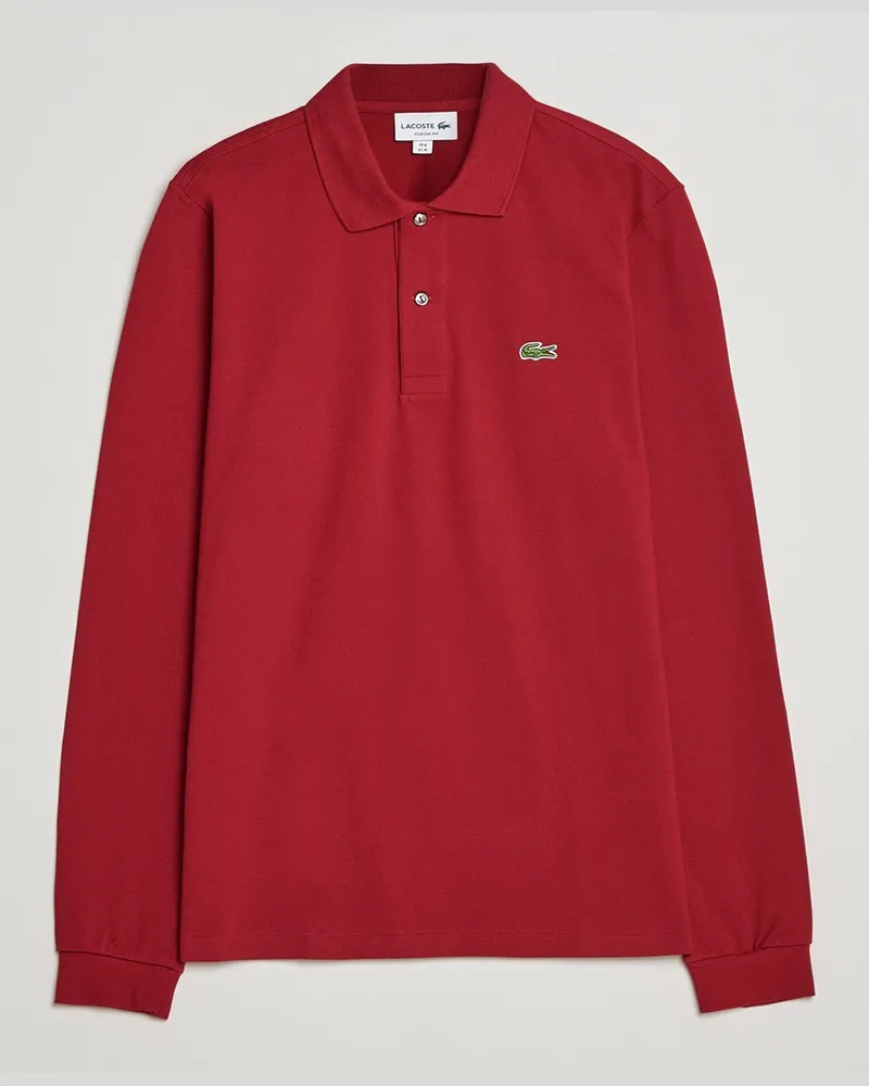 Lacoste Original Long Sleeve Polo Piké Bordeaux Rot