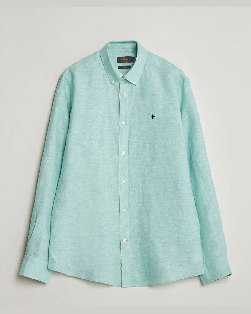 Morris Douglas Button Down Linen Shirt Green Grün