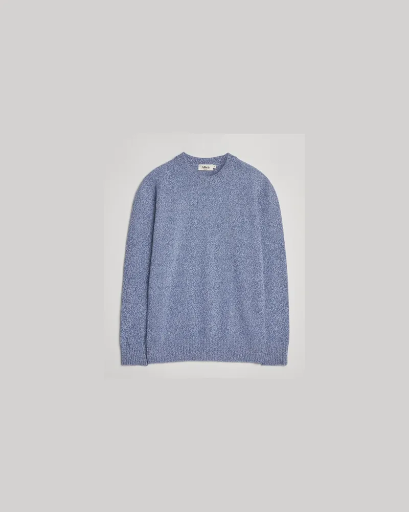 Altea Wool/Cashmere Crew Neck Sweater Light Blue Melange Blau
