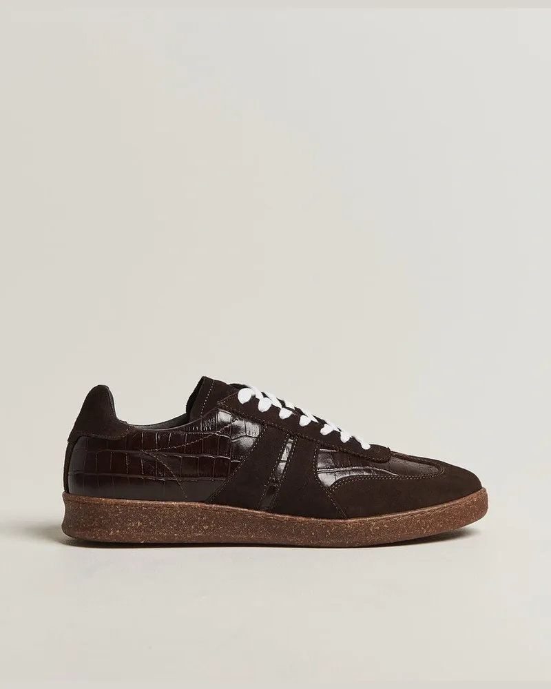 LES DEUX Croco Sneaker Molé Brown Braun