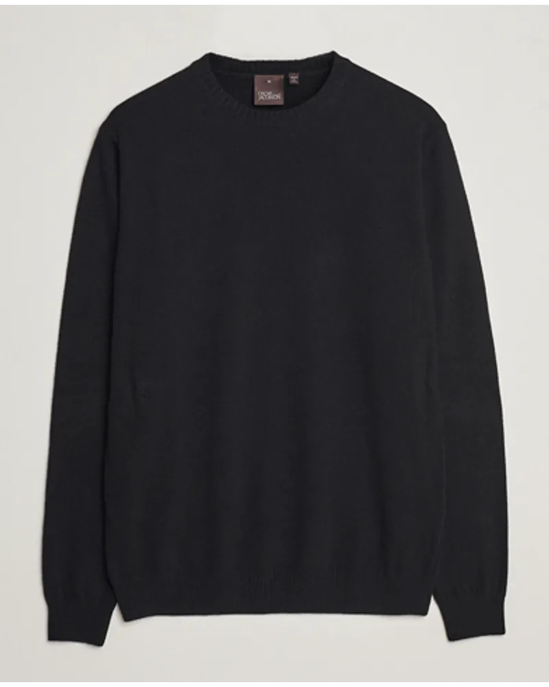 Oscar Jacobson Valter Woll/Cashmere Round Neck Black Schwarz