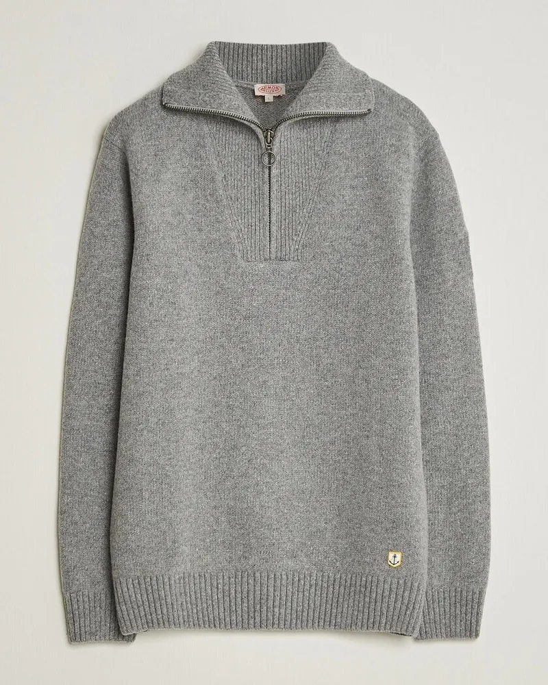 Armor-Lux Wool Knitted Half Zip Slate Grau