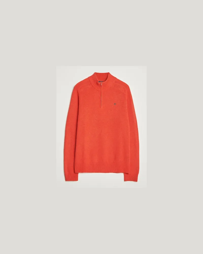Morris Hertford Lambswool Merino Half Zip Red Rot