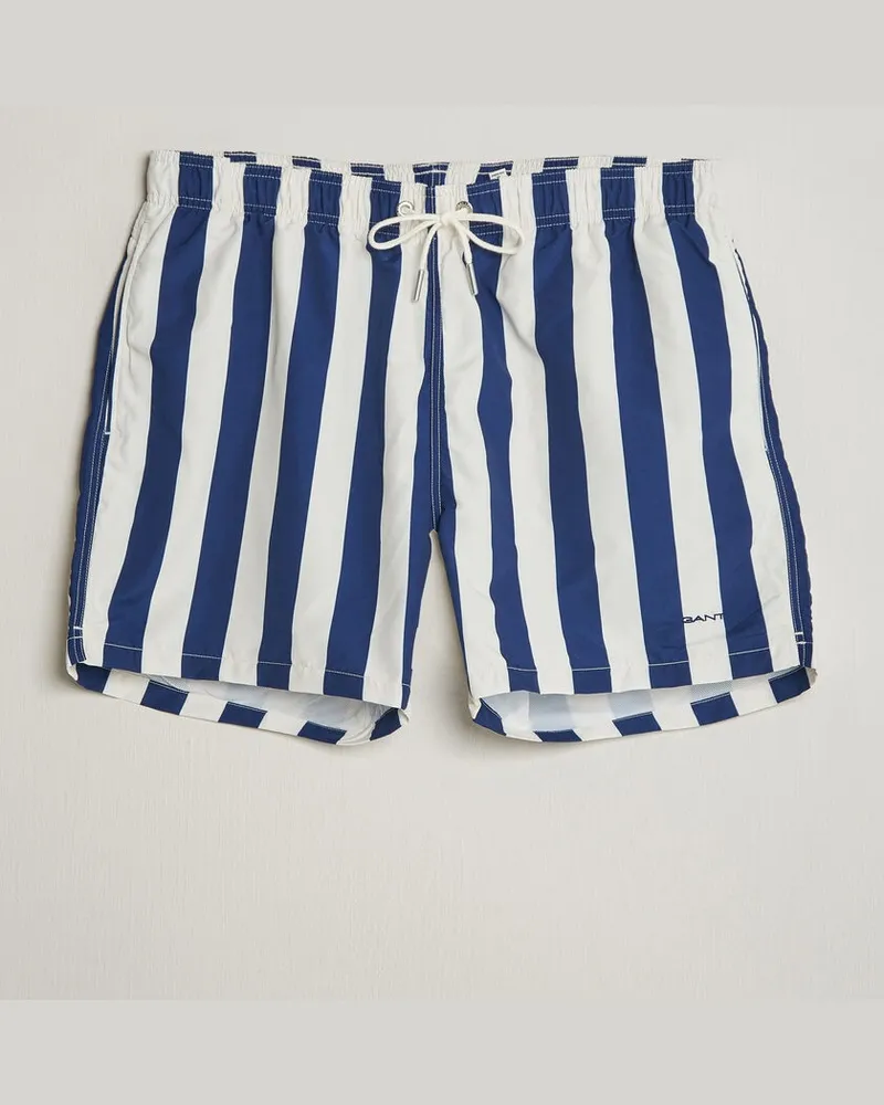 Gant Blockstriped Swimshorts Rich Navy Blau