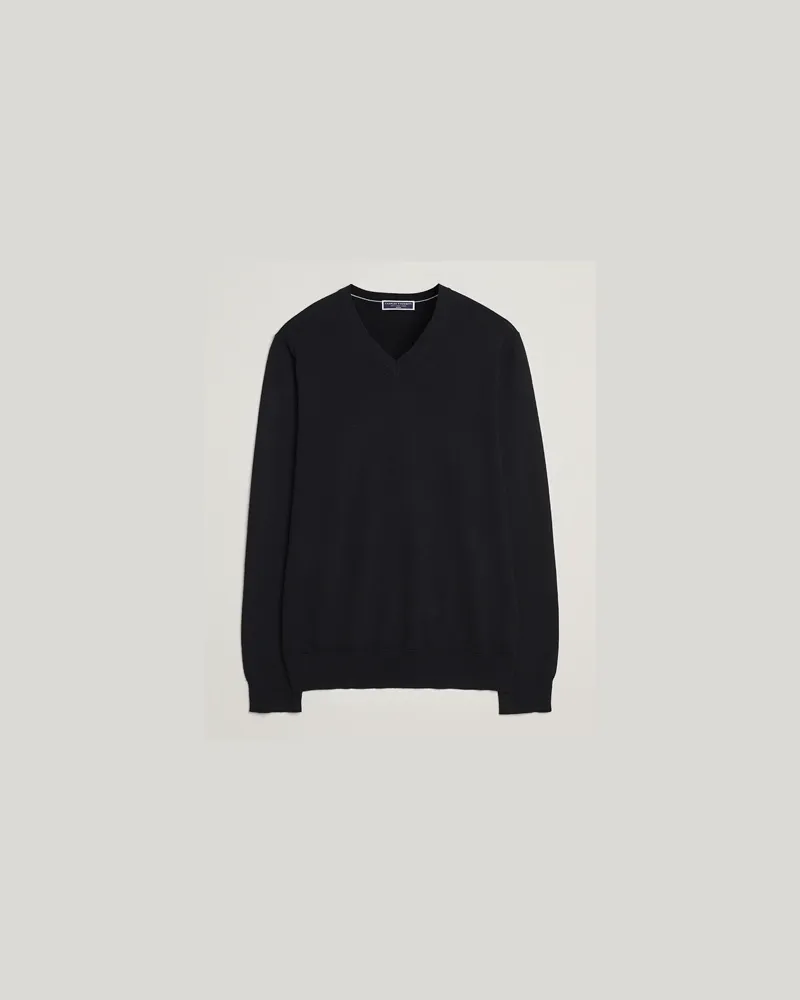 Charles Tyrwhitt Pure Merino V-Neck Jumper Black Schwarz